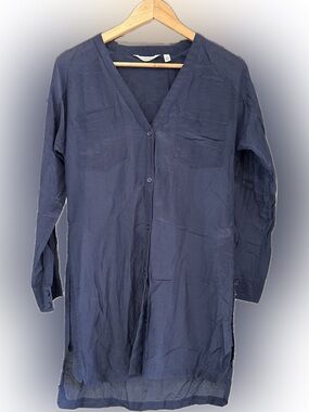 Athleta Deep Navy Lightweight Linen Tunc